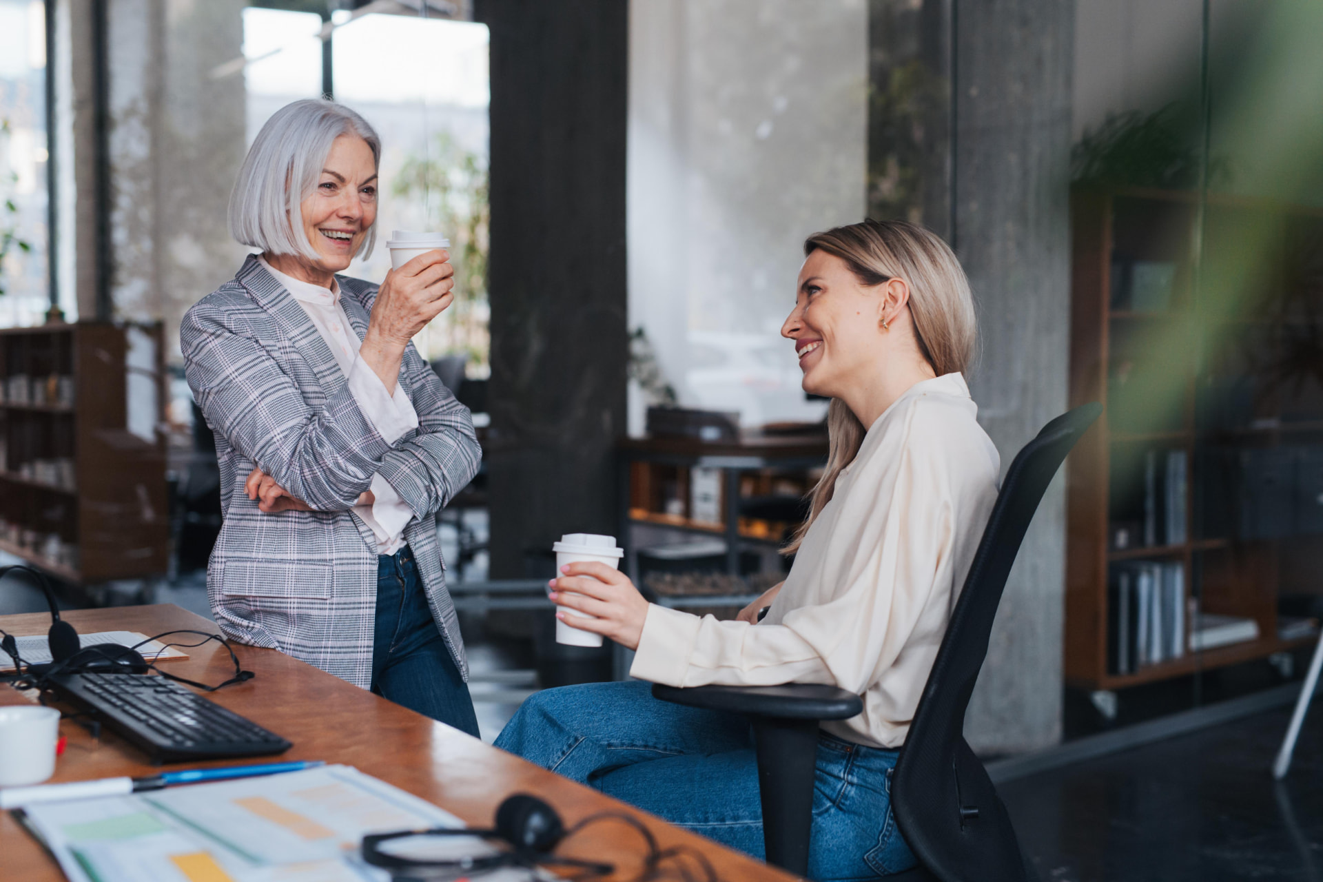 Two colleagues in conversation